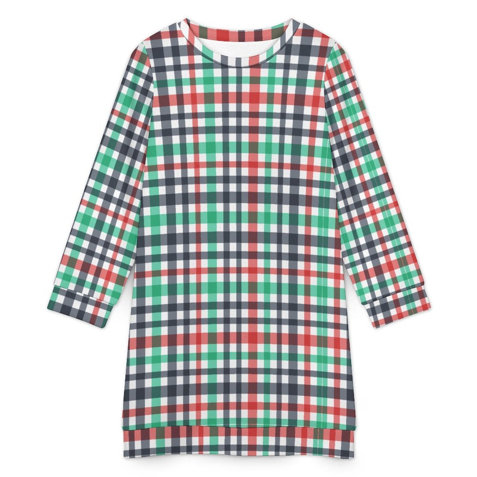 300gsm Women's Long Sleeve Sweater Dress(All-Over Printing)