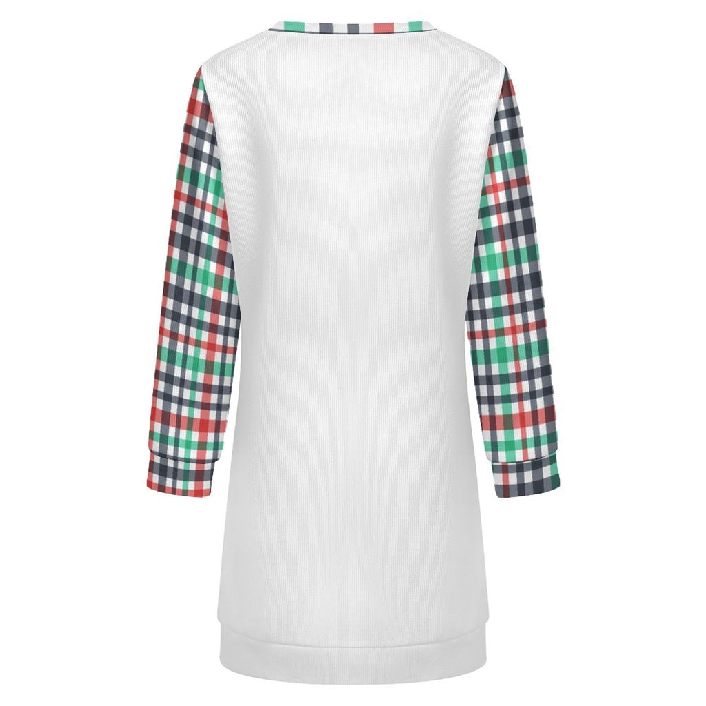 300gsm Women's Long Sleeve Sweater Dress(All-Over Printing)