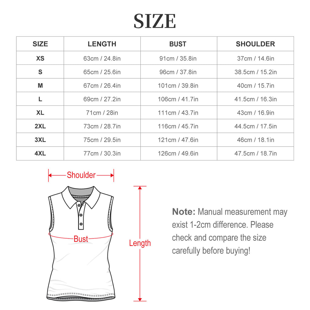140gsm Women's Sleeveless Polo Shirt(All-Over Printing)