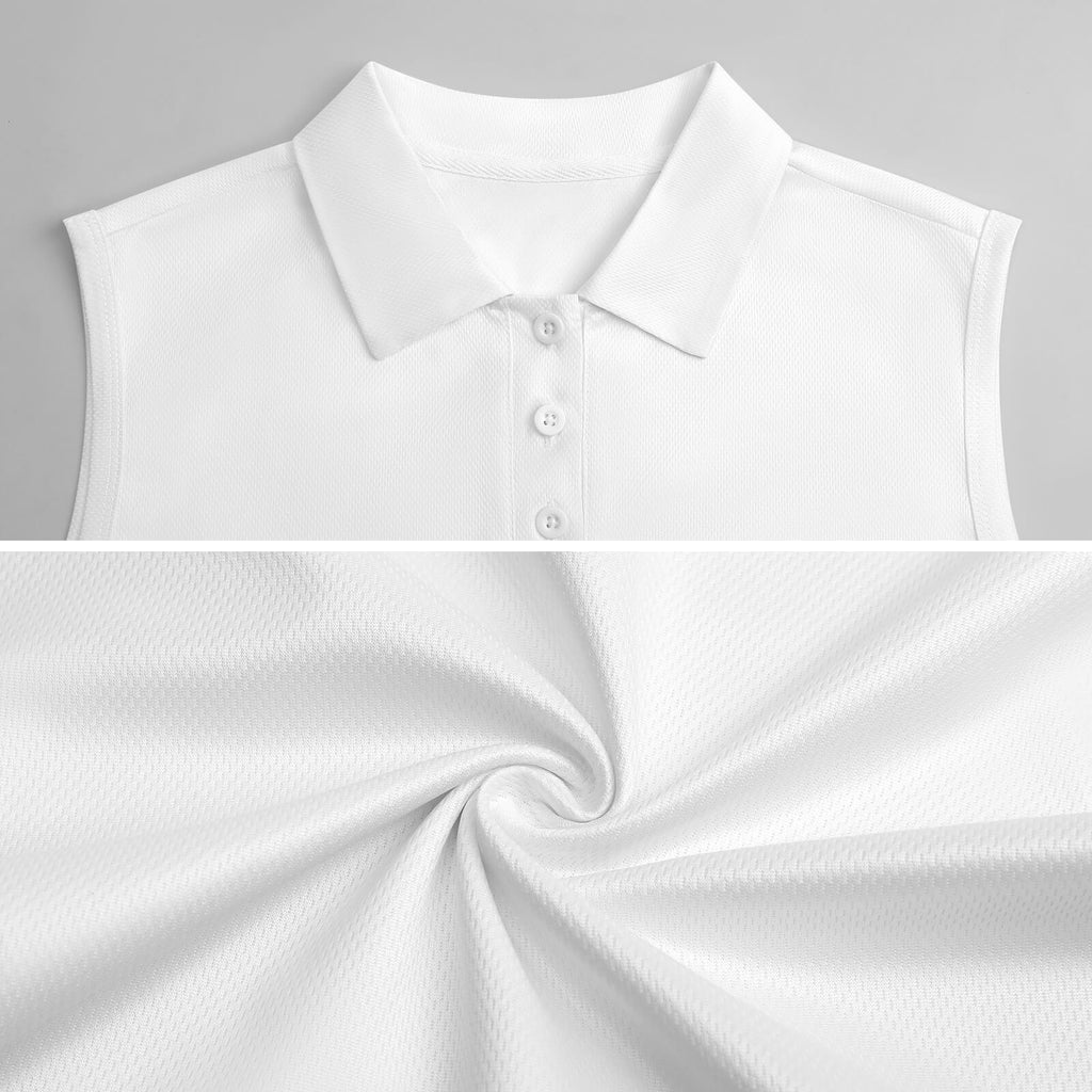 140gsm Women's Sleeveless Polo Shirt(All-Over Printing)
