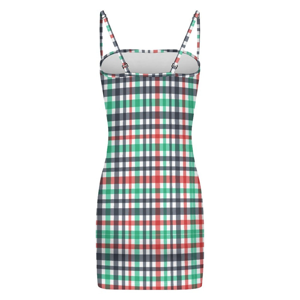 Slim Fit Spaghetti Strap Dress for Women(All-Over Printing)