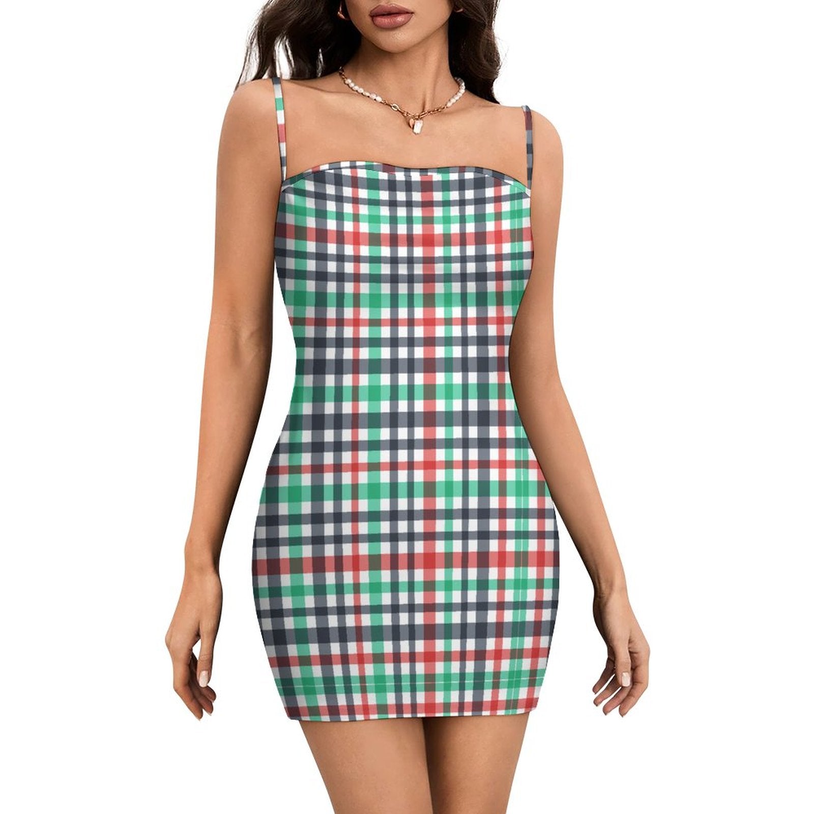 Slim Fit Spaghetti Strap Dress for Women(All-Over Printing)