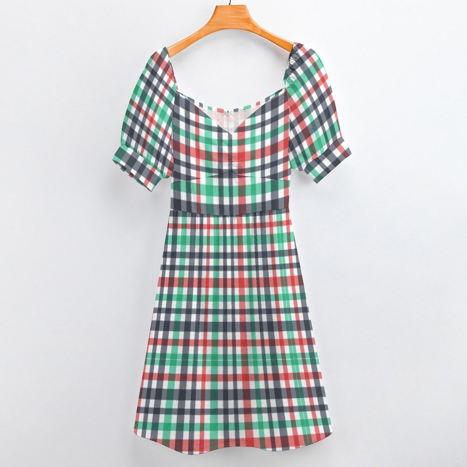 Short Sleeve V Neck Lovely Dress B271(All-Over Printing)