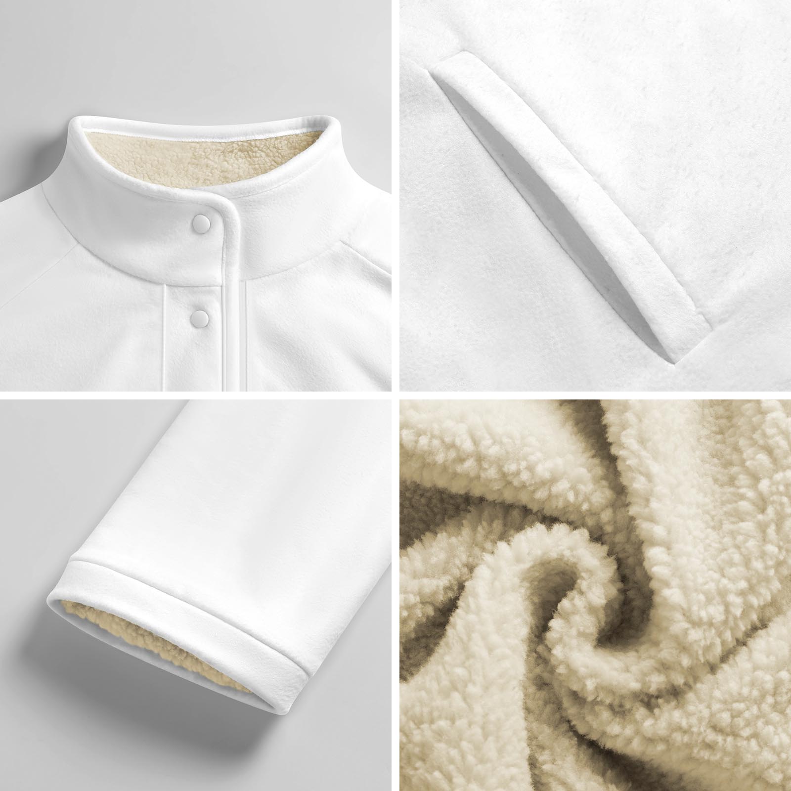 Stand-up Collar Fleece Casual Jacket(All-Over Printing)