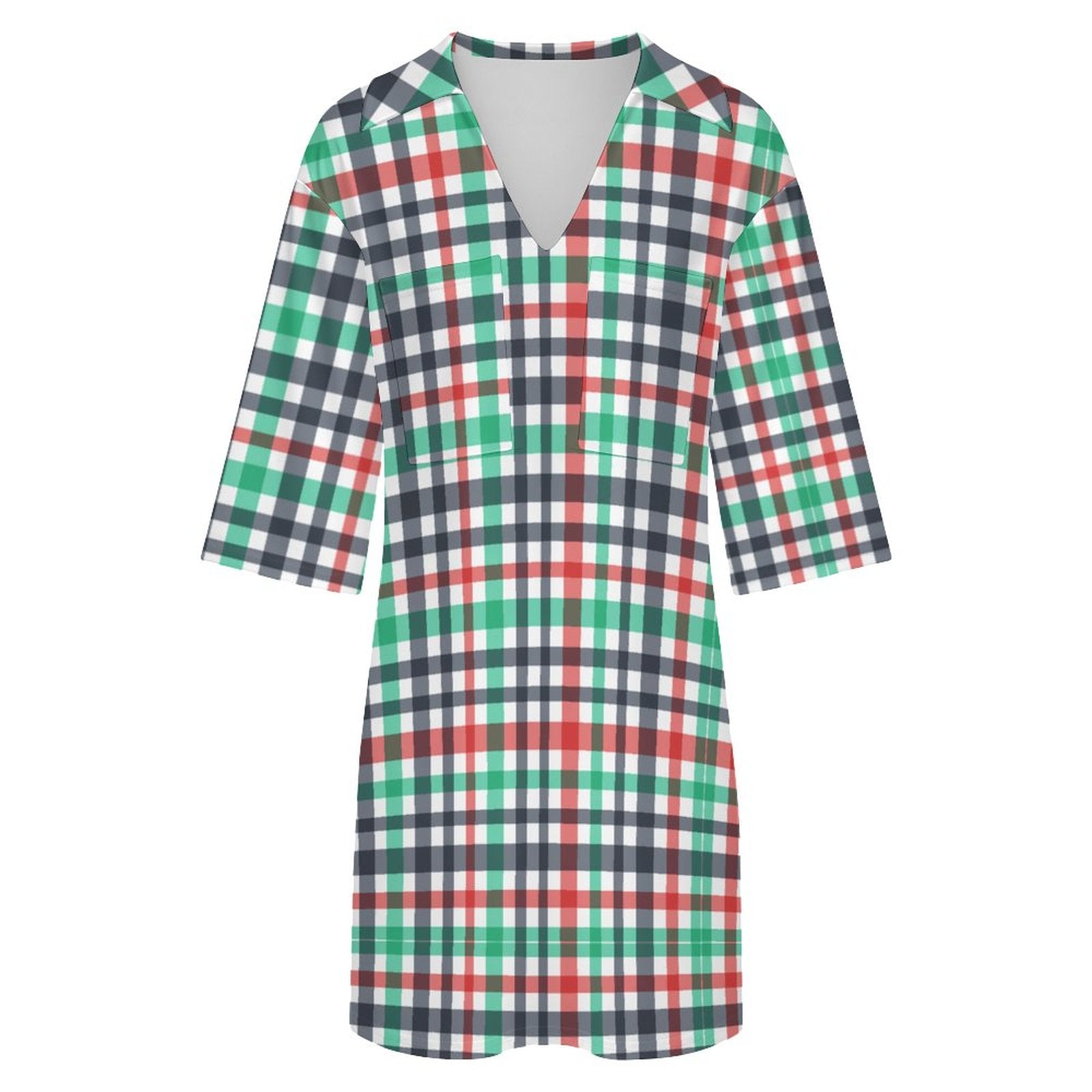 180gsm V-neck Dress for Women(All-Over Printing)