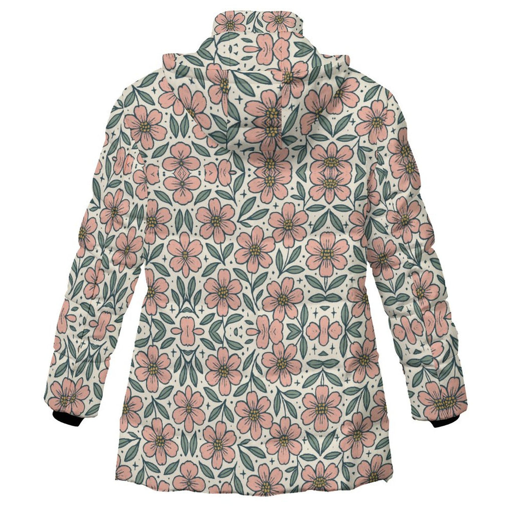 Winter Quilted Long-Sleeve Hooded Outerwear(All-Over Printing)