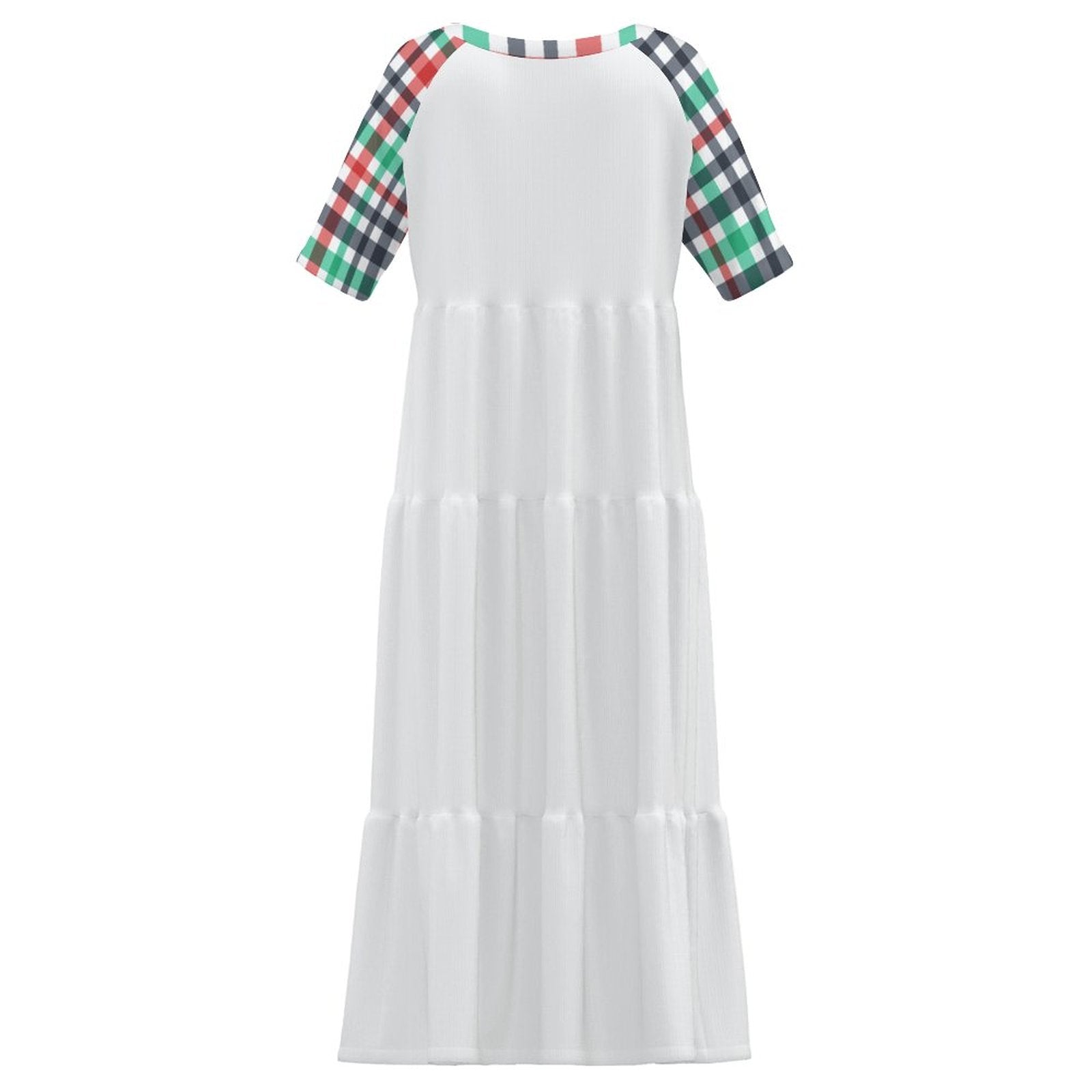 230gsm Wide Round Neck 3/4 Sleeve Long Dress(All-Over Printing)