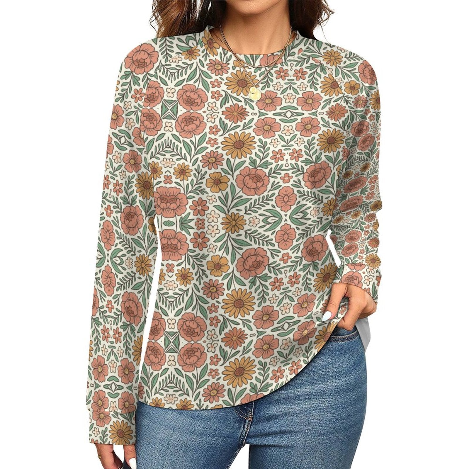 Long-Sleeve Raglan T-Shirt for Women(All-Over Printing)