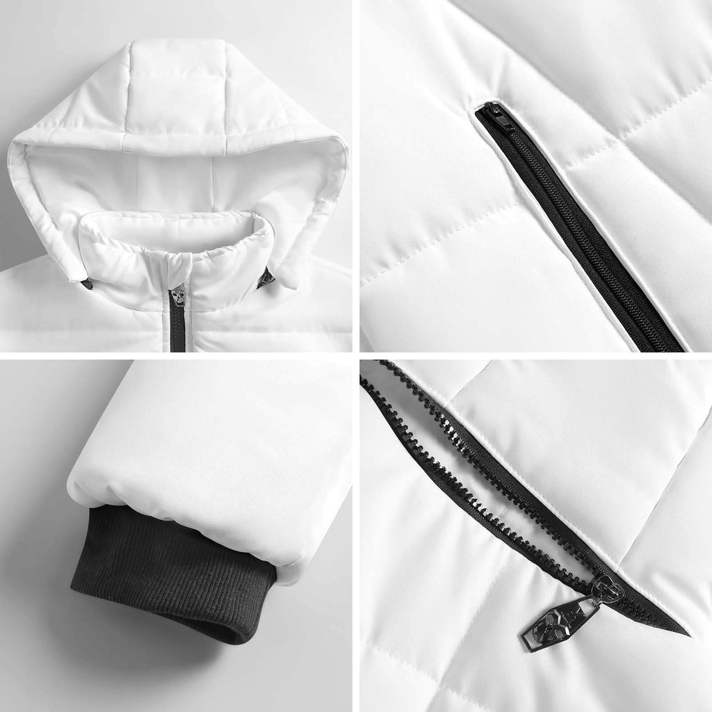 Winter Quilted Long-Sleeve Hooded Outerwear(All-Over Printing)