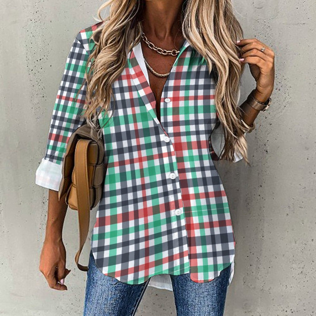 Asymmetrical Hem Shirt B648(All-Over Printing)