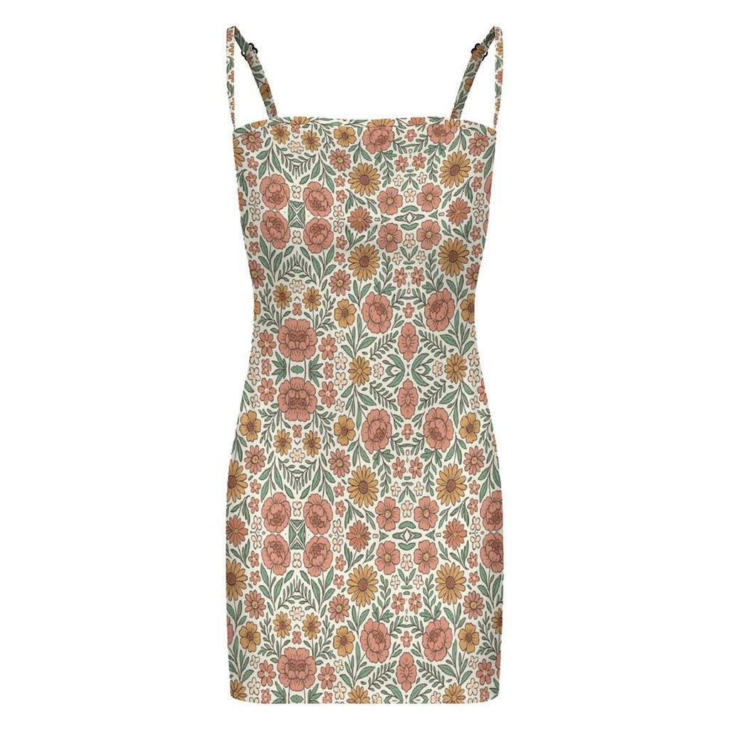 Slim Fit Spaghetti Strap Dress for Women(All-Over Printing)